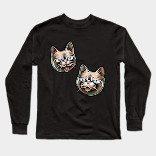 Two funny cat 2 Long Sleeve T-Shirt